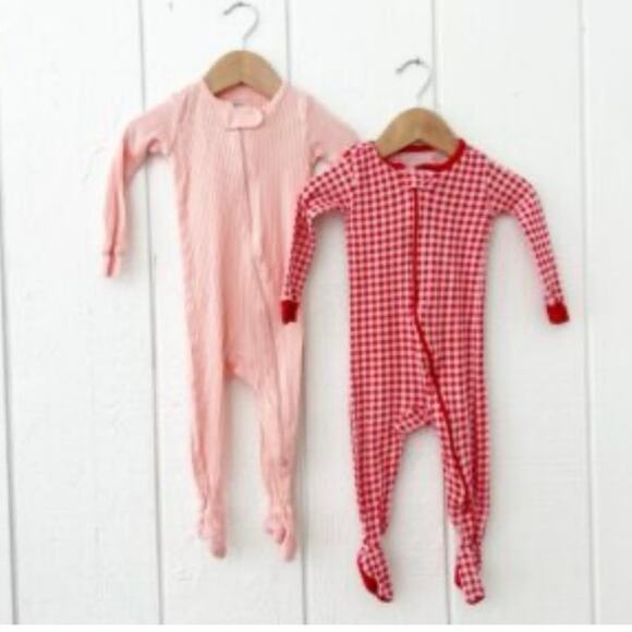 Member’s mark tight fit sleep play SzNB red  pink combo x2 pack Chritmas 100% - Picture 1 of 5